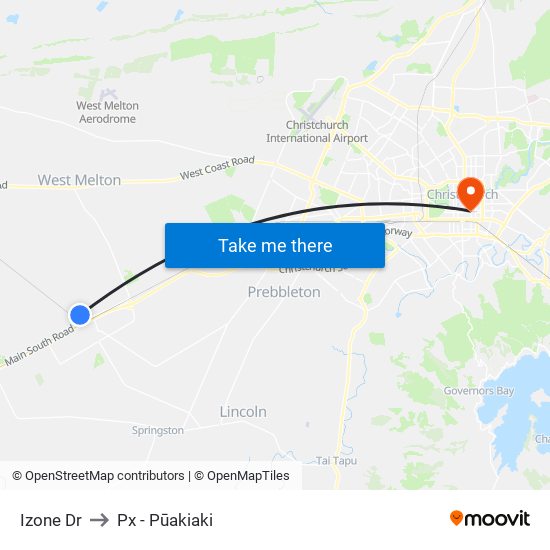 Izone Dr to Px - Pūakiaki map