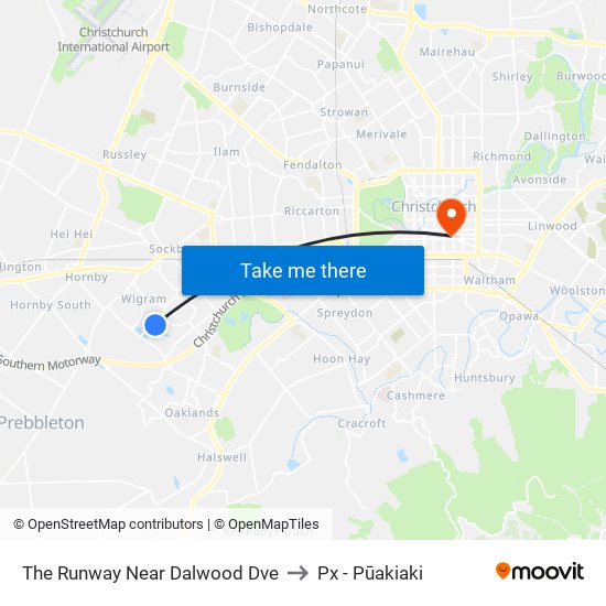 The Runway Near Dalwood Dve to Px - Pūakiaki map