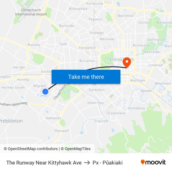 The Runway Near Kittyhawk Ave to Px - Pūakiaki map