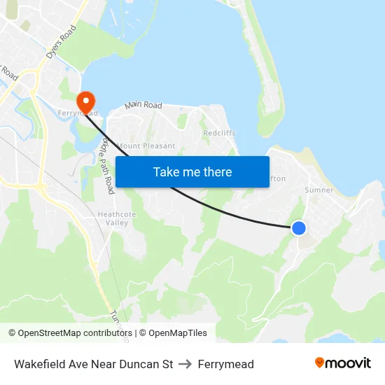 Wakefield Ave Near Duncan St to Ferrymead map