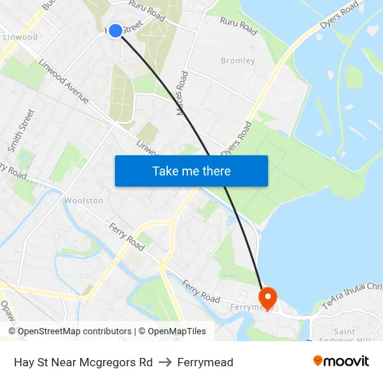 Hay St Near Mcgregors Rd to Ferrymead map