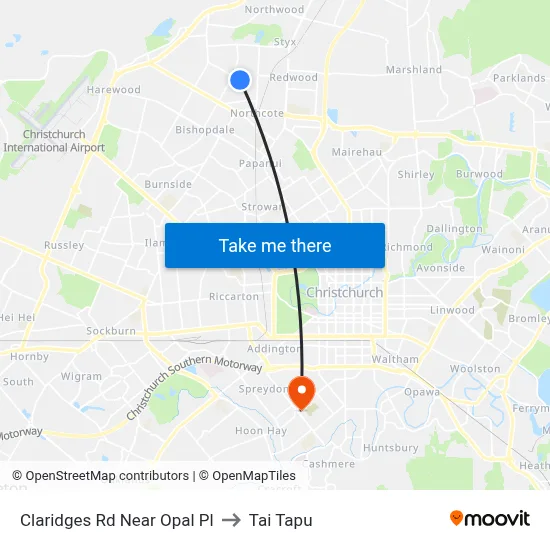 Claridges Rd Near Opal Pl to Tai Tapu map