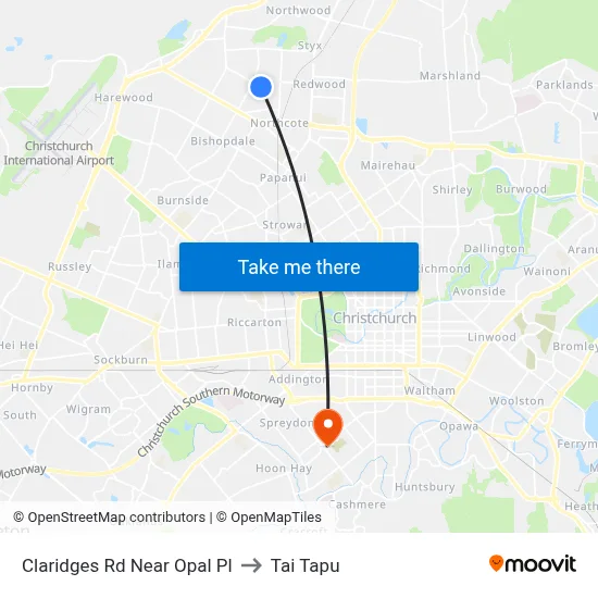 Claridges Rd Near Opal Pl to Tai Tapu map
