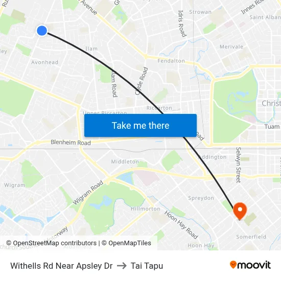 Withells Rd Near Apsley Dr to Tai Tapu map