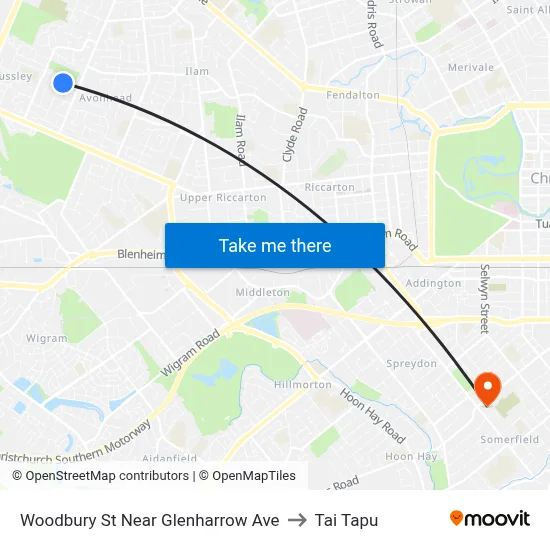 Woodbury St Near Glenharrow Ave to Tai Tapu map