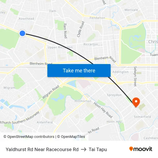 Yaldhurst Rd Near Racecourse Rd to Tai Tapu map