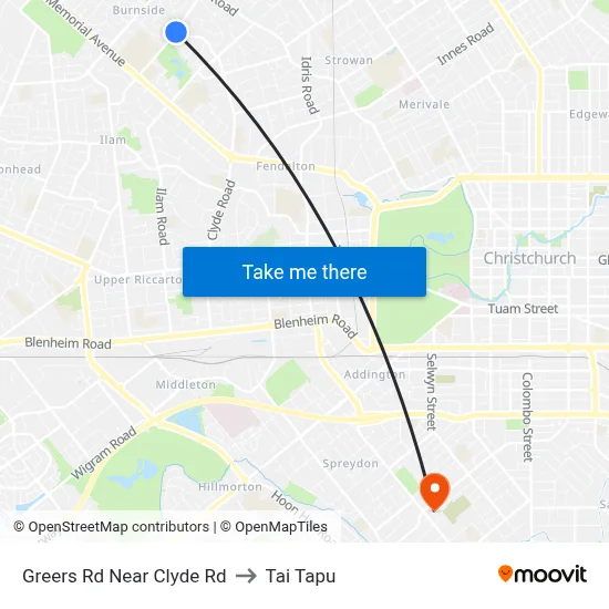 Greers Rd Near Clyde Rd to Tai Tapu map