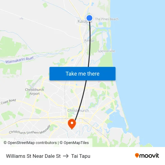 Williams St Near Dale St to Tai Tapu map