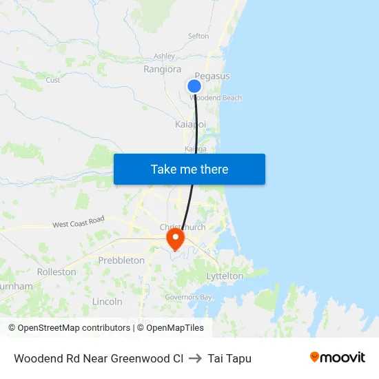 Woodend Rd Near Greenwood Cl to Tai Tapu map