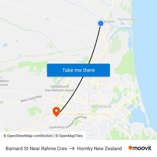 Barnard St Near Rahme Cres to Hornby New Zealand map