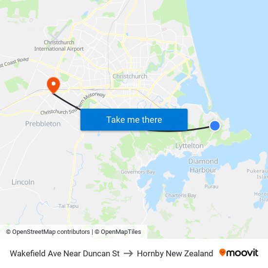 Wakefield Ave Near Duncan St to Hornby New Zealand map