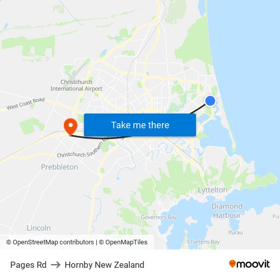 Pages Rd to Hornby New Zealand map