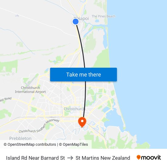 Island Rd Near Barnard St to St Martins New Zealand map
