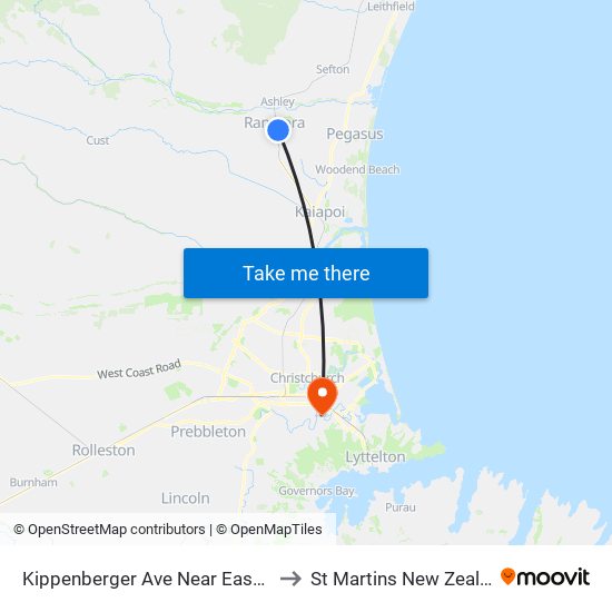 Kippenberger Ave Near East Belt to St Martins New Zealand map