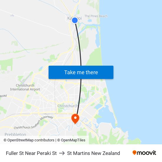 Fuller St Near Peraki St to St Martins New Zealand map