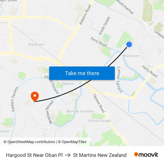 Hargood St Near Oban Pl to St Martins New Zealand map