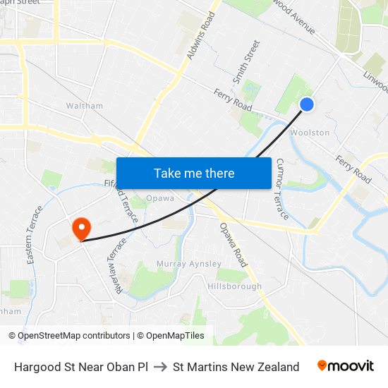 Hargood St Near Oban Pl to St Martins New Zealand map