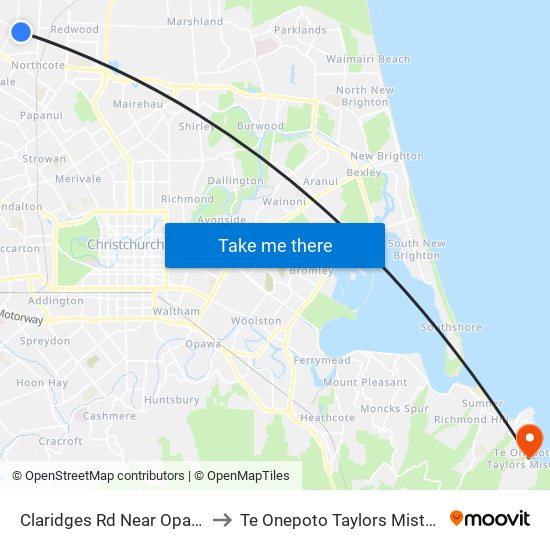 Claridges Rd Near Opal Pl to Te Onepoto Taylors Mistake map