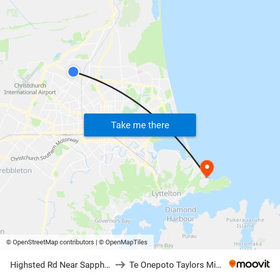 Highsted Rd Near Sapphire St to Te Onepoto Taylors Mistake map
