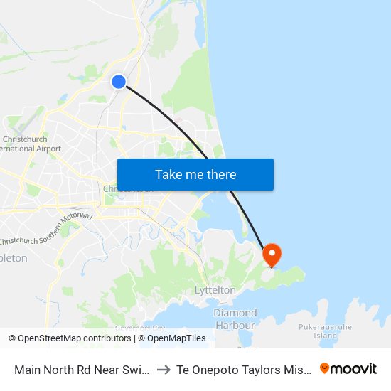 Main North Rd Near Swift St to Te Onepoto Taylors Mistake map