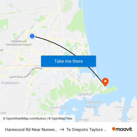 Harewood Rd Near Nunweek Blvd to Te Onepoto Taylors Mistake map