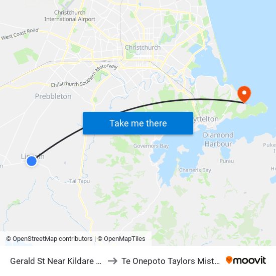 Gerald St Near Kildare Tce to Te Onepoto Taylors Mistake map