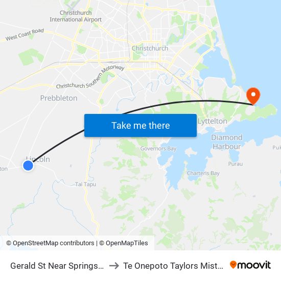 Gerald St Near Springs Rd to Te Onepoto Taylors Mistake map