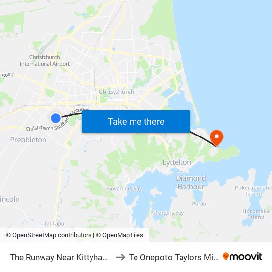 The Runway Near Kittyhawk Ave to Te Onepoto Taylors Mistake map