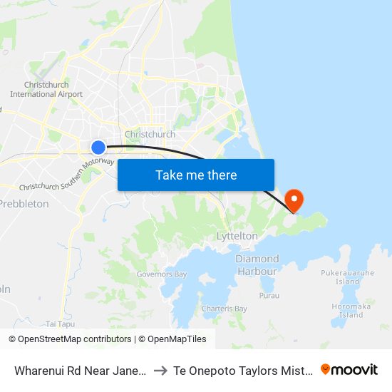 Wharenui Rd Near Janet St to Te Onepoto Taylors Mistake map
