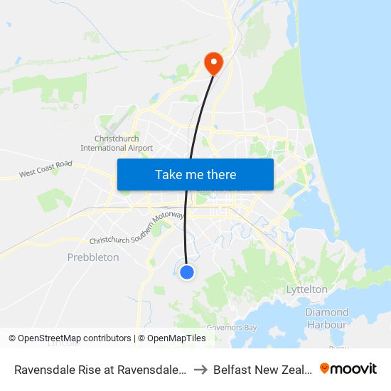 Ravensdale Rise at Ravensdale Park to Belfast New Zealand map