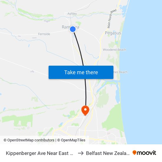 Kippenberger Ave Near East Belt to Belfast New Zealand map