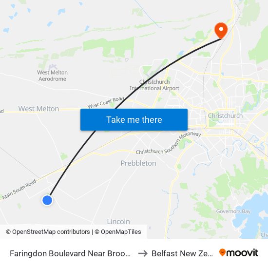 Faringdon Boulevard Near Broomfield Dr to Belfast New Zealand map