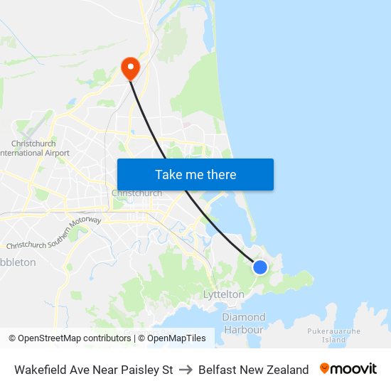 Wakefield Ave Near Paisley St to Belfast New Zealand map