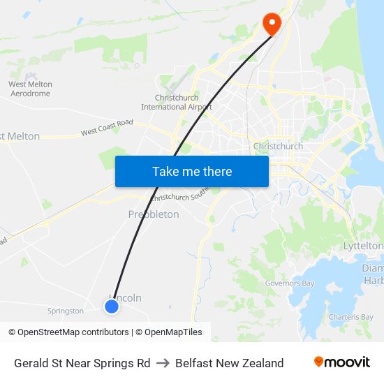 Gerald St Near Springs Rd to Belfast New Zealand map