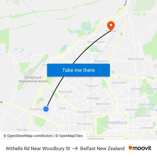 Withells Rd Near Woodbury St to Belfast New Zealand map