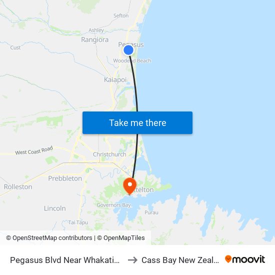 Pegasus Blvd Near Whakatipu St to Cass Bay New Zealand map