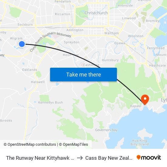 The Runway Near Kittyhawk Ave to Cass Bay New Zealand map