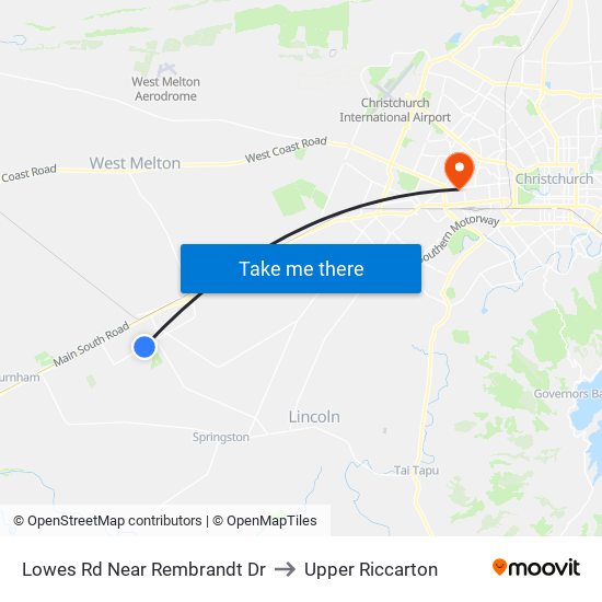 Lowes Rd Near Rembrandt Dr to Upper Riccarton map