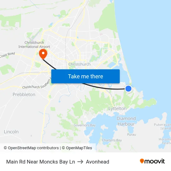 Main Rd Near Moncks Bay Ln to Avonhead map