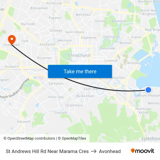 St Andrews Hill Rd Near Marama Cres to Avonhead map