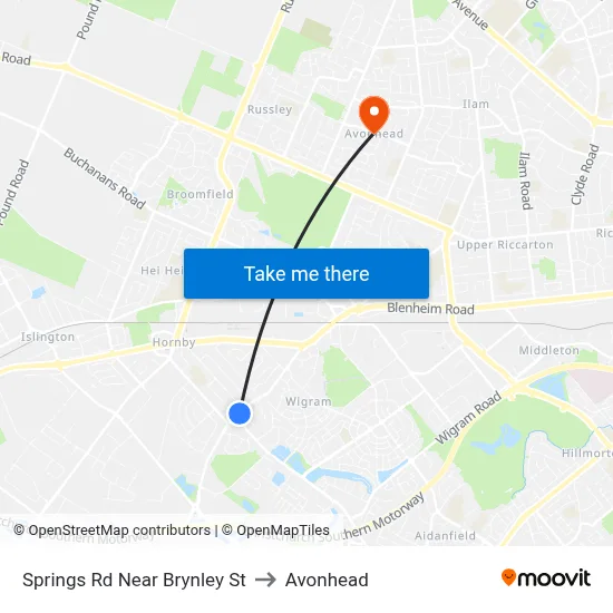 Springs Rd Near Brynley St to Avonhead map