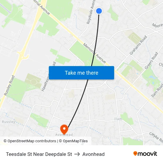 Teesdale St Near Deepdale St to Avonhead map