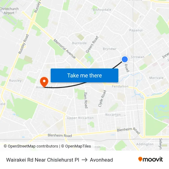 Wairakei Rd Near Chislehurst Pl to Avonhead map