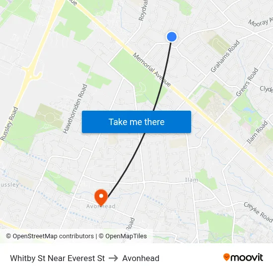 Whitby St Near Everest St to Avonhead map