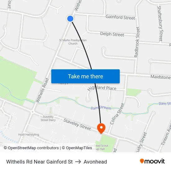 Withells Rd Near Gainford St to Avonhead map