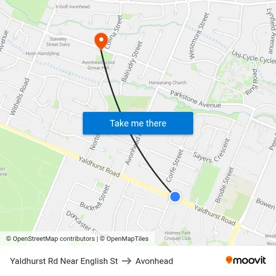 Yaldhurst Rd Near English St to Avonhead map