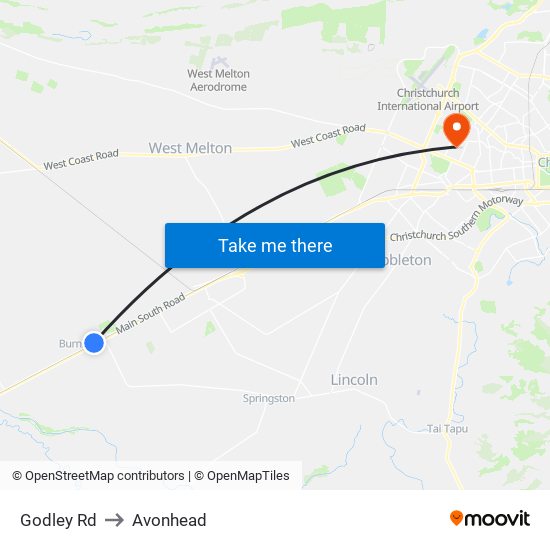 Godley Rd to Avonhead map