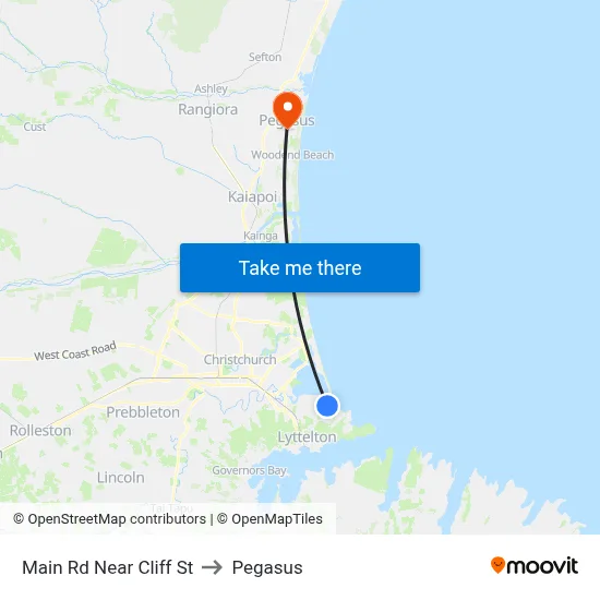 Main Rd Near Cliff St to Pegasus map