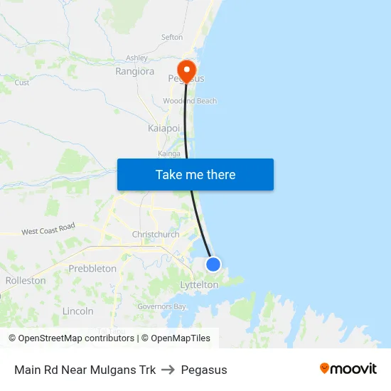 Main Rd Near Mulgans Trk to Pegasus map