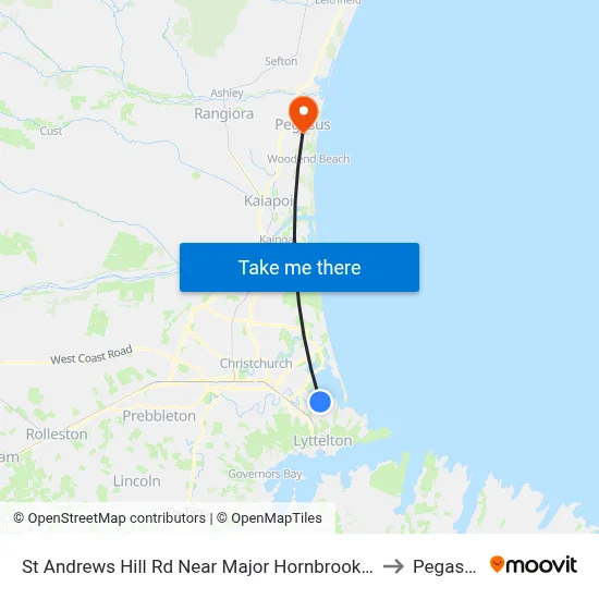 St Andrews Hill Rd Near Major Hornbrook Rd to Pegasus map